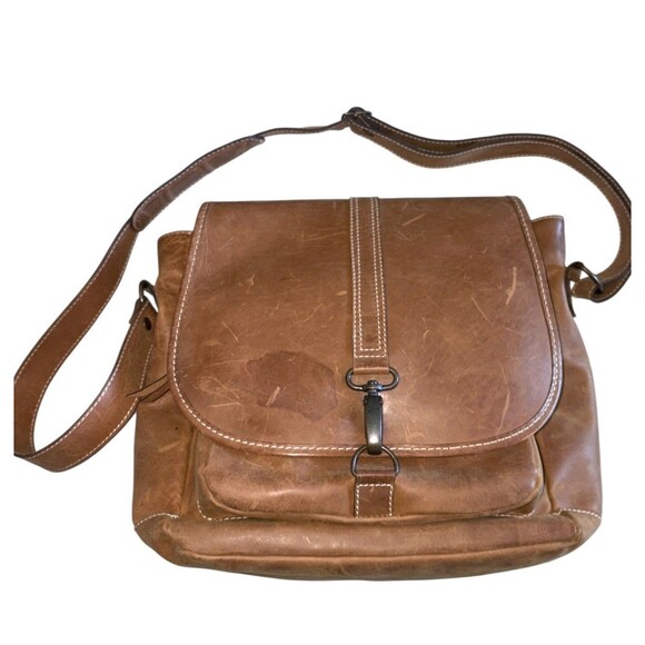 Handmade Leather Satchel NOVICA Artisan Shoulder Bag Mexico Brown Hinojosa 11.5 - Picture 1 of 16